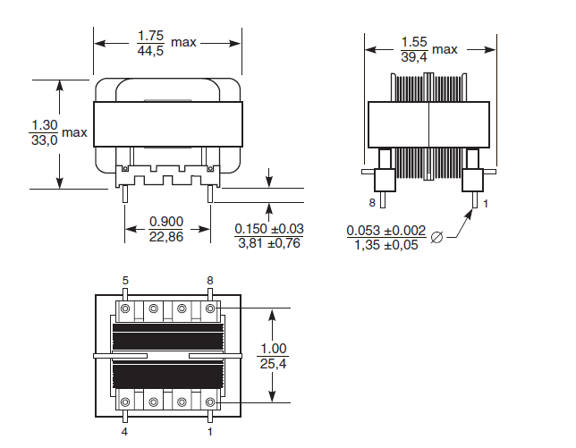 Ferrite Common Mode Inductor AC Line Filters For Switching Power Supplies