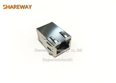 Single Row 6pins PoE RJ45 Connector J0G-0059NL Right Angle With LED / Finger