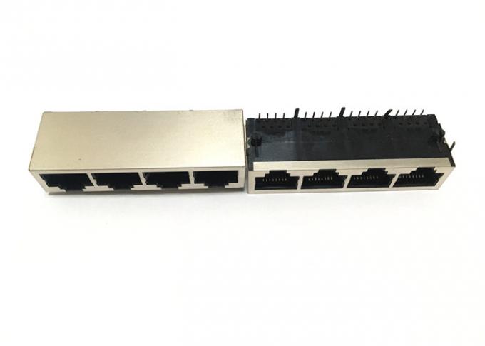 Fast Ethernet RJ45 Modular Jack , J20-0114NL 2*2 PCB Mount RJ45 Jack 1