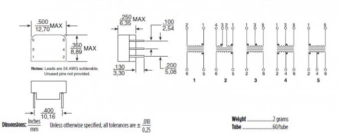 Filter Modules / Interface 6 Pin Transformer PE-65351NL For NON PoE Ethernet 0