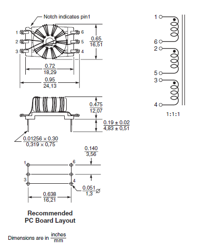 6 Pins Small Signal Transformer , Q3903-AL Miniature Toroidal Transformer 0