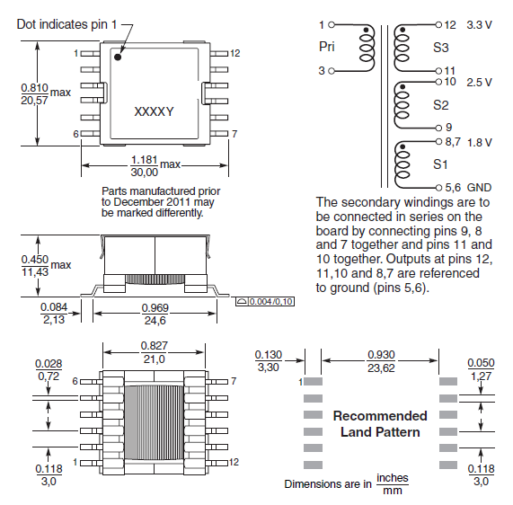 D1766-AL_ multiple output SMPS Flyback Transformer for Integrated Switching Regulator 0