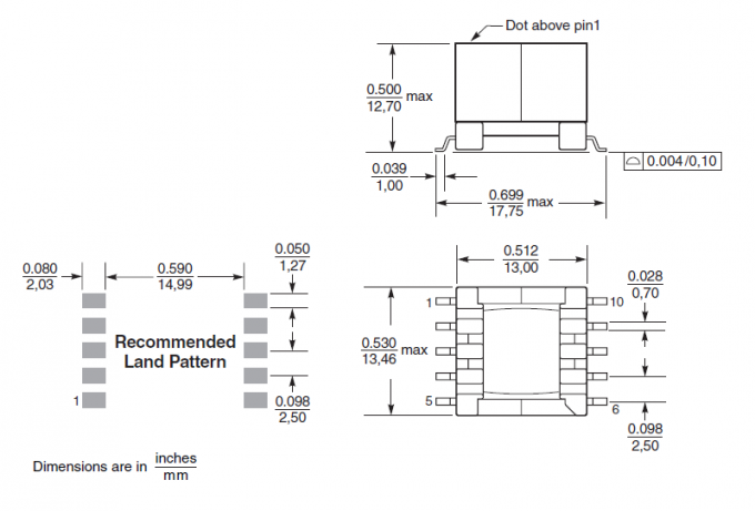 6.2 g 5+5p in Flyback Transformer PA6284-AL_ for offline LED drive 0