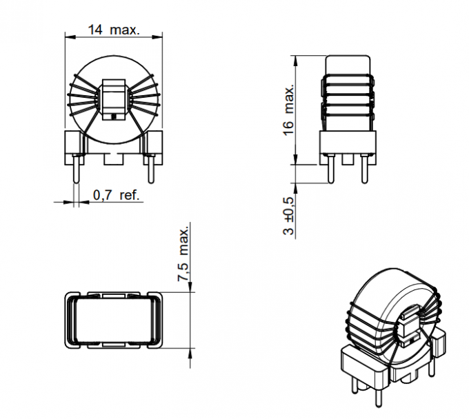 7448012002 Common Mode Choke Suppression For Common Mode Noise